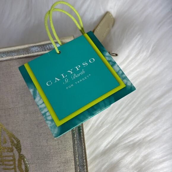 Calypso St. Barth For Target Gold Elephant Small Clutch/Makeup Bag NWT - Picture 4 of 5